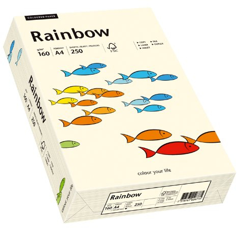 Papyrus 88042257 Drucker-/Kopierpapier farbig, Bastelpapier: Rainbow 160 g/m ², A4, 250 Blatt, hellchamois