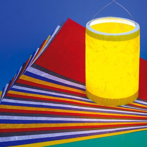 Laternenzuschnitte Strohseide 20x50cm, 25 Bogen, URSUS 2420099 - Martinslaterne basteln