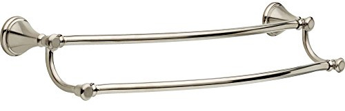 DELTA FAUCET Rubber Limited 79725-SS Cassidy 24-in Wall Mount Double Towel Bar Bath Hardware Accessory in Stainless Steel