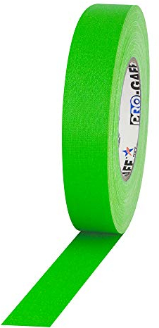 ProTapes 840178016577 Pro Gaff Premium Reinigungstuch matt Gaffers Tape mit Gummi Kleber, 50 YD. Länge x 2,5 cm Breite, fluoreszierend grün