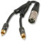 rhinocables - XLR to 2 Mono Phono RCA Adapter | 3-Pin Nickel-Plated XLR | Gold-Plated RCA | 25cm Flexible PVC Cable | Pro Audio Clarity, Black