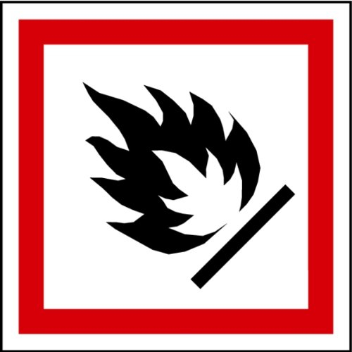 Aufkleber GHS 02 Gefahrensymbol Flamme Folie 100 x 100 mm (Sicherheitshinweis) praxisbewährt, wetterfest