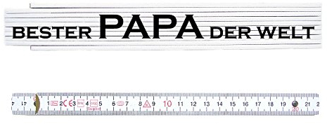 INTERLUXE Zollstock Spruch Bester Papa der Welt *3* Geschenk Mitbringsel Metermaß Meterstab Heimwerker für Väter Vater
