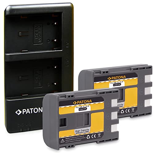 PATONA Chargeur Double avec 2X Batterie NB-2LH Compatible avec Canon PowerShot EOS 350D 400D Rebel XTi