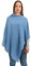 Dalle Piane Cashmere - Poncho aus Kaschmir-Gemisch - Made in Italy - Damen, Farbe: Hellblau, Einheitsgröße