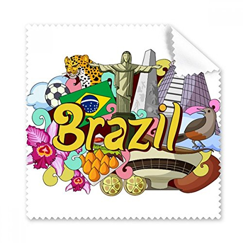 Fußball Oscar Niemeyer Brasilien Graffiti Gläser Tuch Reinigungstuch Geschenk Handy-Display von 5 x