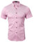 Kuson Homme Chemise sans Repassage Couleur Unie à Manches Courtes Respirant Rose XXL