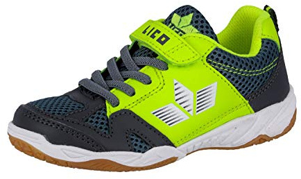 Lico Sport VS Unisex Kinder Hallenturnschuh, Anthrazit/ Lemon, 27 EU