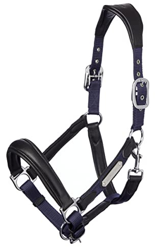 Lemieux Capella Halfter für Pferde, Marineblau, Leder/Nylon, Druckentlastung und weiche Haptik, Pony