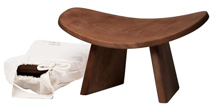 IKUKO Original Meditation Bench, Travel Version, Hand Made Eco Friendly Wooden Kneeling Ergonomic Seiza Seat, Prana Yoga - 2 Colors, 3 Height Sizes