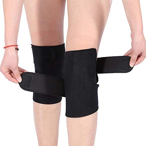 1Par de Rodilleras Autocalentables de Turmalina, Rodillera Magnética para Rodilla para Terapia de Campo Magnético, de Tejido Elástico + Piedra Magnética + Turmalina, Cinturón de Rodilla