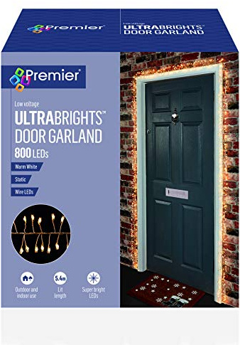Premier 5.5m Ultrabrights Door Garland 800 LEDs in Warm White, JNS_466197