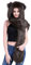Petalum Damen Winter Warm Mütze Schal Handschuhe Set Kapuzen Handschuhe Warm Kapuzenschal Plüsch Tiere Bär Panda Wolf Paws Ohren Fellmütze