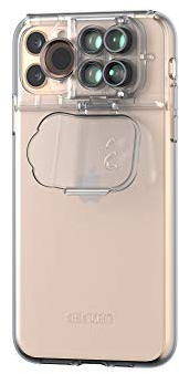 ShiftCam MultiLens Case For Apple iPhone 11 PRO MAX | 5-in-1 set (4x Telephoto, 10x and 20x Macro, Circular Polarizer Filter, 180° Fisheye) | Transparent