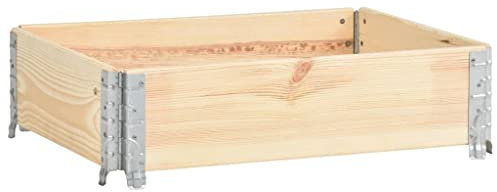 vidaXL Collier de Palette Cadre de Rehausse de Palette Transport Stockage Cadre d'Empilage Extérieur Robuste 60x80 cm Bois de Pin Massif