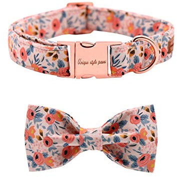 Unique Style Paws Dog Collar,Bow tie Collar, Comfortable Collars for Dogs and Cats Small Medium Large, Adjustable Bowtie Dog Collar XXS-XL