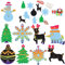 JOYIN Spooktacular Creations Regenbogen Farbe Kratzer Weihnachtsschmuck, 72 Stück Bastelset Kratzbilder Spielzeug für Kinder, Inklusive Schneemann, Schneeflocken, Weihnachtsbaum und Rentier