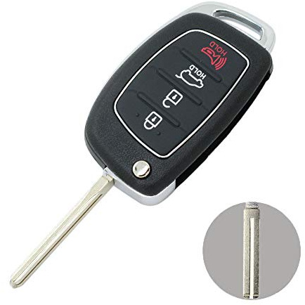 BROVACS Replacement Key Shell Compatible with HYUNDAI Santa Fe ix45 4 Button Keyless Entry Remote Flip Key Case Fob PG180D