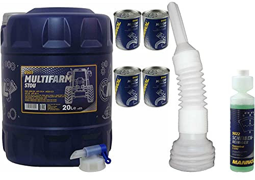 QR-Parts Set 20 Liter 85452287 CT4503 5022 9990 MN2501-20 DIN61 350ml Original MANNOL Motor Doctor Scheibenreiniger Konzentrant 1:100 250ml 10W-30 Mulitfarm STOU Auslaufhahn