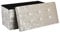 AKA Storage Ottoman, Padded Foldable Bench, Chest with Lid, Holds up to 300 kg, for Bedroom, Hallway, Living Room (Beige Velvet, 76cm x 38cm x 38cm)