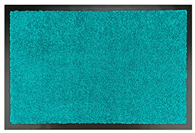 WohnDirect Premium Fußmatte Petrol 50x70 cm für Innen und Außen - Schmutzfangmatte mit sehr guter Schmutzaufnahme - rutschfest & waschbar - Küchenteppich, Teppich Läufer, Küchenläufer, Eingangsmatte