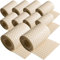 10 x Poly-Rattan Sichtschutzstreifen für Doppelstabzaun Doppelstab Matten Flechtzaun 19|255 cm Creme