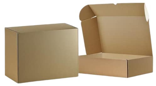 TIENDA EURASIA® Cajas de Carton para Envios - Pack 5 Cajas Automontables - Ideal para Envios o Preparacion de Pedidos - Incluyen Solapas Laterales para un Mejor Cierre (415 x 291 x 100 mm)