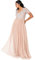 Maya Deluxe Damen Maxi Abendkleid Elegant Hochzeit V-ausschnitt Brautjungfernkleid Empiretaillierung Abschlussball Bridesmaid Dress, Taupe Blush, 44 EU