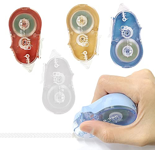 CQQNIU Kleberoller mit Punkten, transparent, doppelseitig, für Bastelarbeiten, Karten, Fotos, Tagebuch und Scrapbooking, 4 Stück