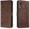 Lihondar Cover per Huawei P Smart Z/Y9 Prime 2019, Custodia Portafoglio Flip Libro Wallet Case Antiurto Custodia in Pelle PU Premium, Slot per Schede, con Magnetica a Scatto (Marrone)