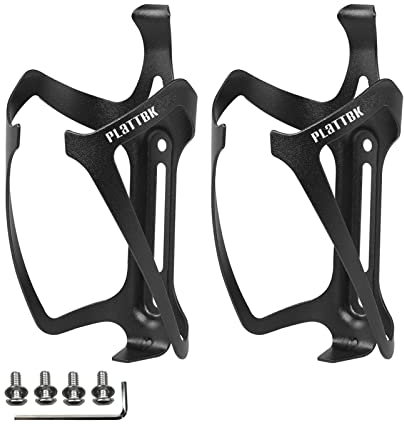 PLATTBK Bike Water Bottle Cages Lightweight Aluminum Alloy Bicycle Water Bottle Holder Cages Brackets for Road Bike and MTB Bike (2-Pack)