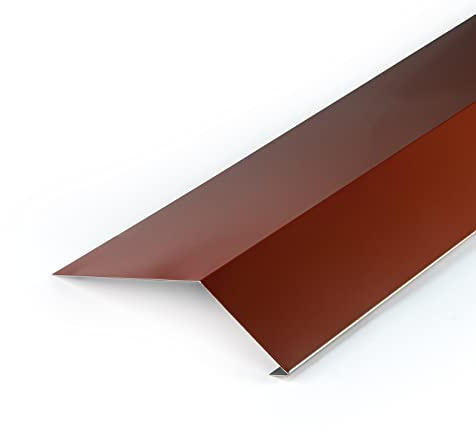 DQ-PP Grondaie - 2 m - mattoni - RAL 8004 - 120 mm x 70 mm - Lamiera in alluminio - Listello superiore per grondaie, grondaie - per ogni tipo di tetto, marrone rame