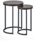 Julian Bowen Tribeca, runde Beistelltische, Walnussoptik/Schwarz