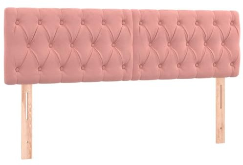 vidaXL Testiera a LED Rosa 160x7x78/88 cm in Velluto
