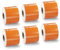 BETCKEY - 6 Große Rollen Orange Mehrzwecketiketten Kompatibel mit DYMO 99015(S0722440), 54mm x 70mm, 2400 Farbige Etiketten für LabelWriter 450, 4XL NICHT passend 550 oder 5XL