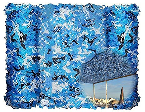 Bleu Filet De Camouflage Extérieur,Toile De Camouflage De L'armée,Filet D'ombrage En Treillis Bricolage,Crème Solaire,Jardin,Chasse,Décoration De Fête À Thème De Piscine ( Size : 3x4m/9.8x13ft )