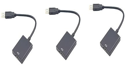 Hemobllo 3pezzi Adattatore Usb Per Computer e Laptop Nero Convertitore Video Portatile Supporto Compatibile Con Xp Vista Facile Da Usare