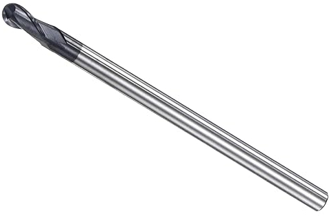 CoCud Bola Nariz Extremo Fresas, 2mm Radio 4mm Vástago 100mm Longitud, AlTiN Recubierto P05 Carburo 2 Flautas fresado Cortador CNC Enrutador barrena