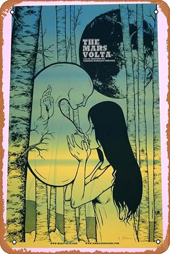 Mars Volta – 2008 – Houston – Variant Edition – Jermaine Rogers – Künstler-Proof – Poster – Holzrahmen zum Aufhängen, Blechschild, Metallschild, Vintage-Wandkunst für Küche, Garten, Badezimmer,