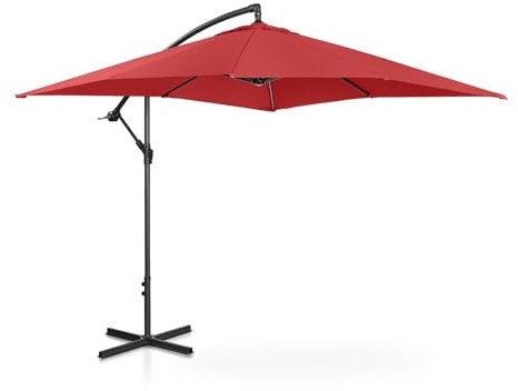 Helloshop26 Parasol déporté rectangulaire 250 x 250 cm inclinable Bordeaux 14_0007604