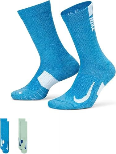 Nike Socken, Sport, Laufen, Training, Crossfit, 38-42 M, SX7557-928, Hellblau, Grün, M
