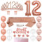 12. Geburtstags Krone Schärpe Mädchen Kristall Queen Tiara Princess Crown 12 Jahre Geburtstag Tortendeko Helium Foil Ballons Roségold Luftballon Zahl 12 Geburtstagsdeko für Mädchen Party Dekorations