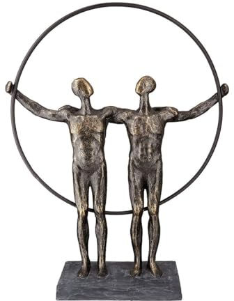 Brillibrum Design Dekofigur Freundschaft Figur Zwei Männer Dekorations Figur Liebespaar Figur Partnerschaft Büder Skulptur (Polystone, Männer)