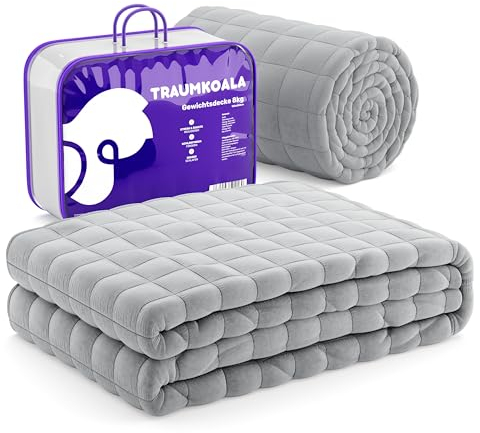 Traumkoala Gewichtsdecke 135x200 8kg - Anti Stress Therapiedecke - Schwere Decke zum Schlafen & Anti-Stress aus 100% Baumwolle - Weighted Blanket