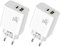 LUOSIKE Adaptador Corriente USB C 30W con Puerto USB-A Extra -2 ud., Enchufe USB C, Cargador Carga Rápida para iPhone 16/15/14/13/12/11/Pro/Max/Plus/SE/16e, Samsung S25/S24/S23, Google Pixel 9/8/7
