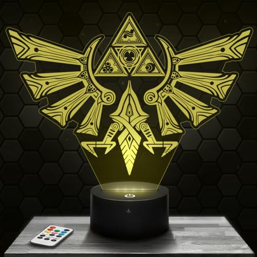 Nachttischlampe Triforce Dekoration Jungenzimmer Gaming Gamer Videospiele Geschenkidee Triforce Geschenkidee Stimmungslicht Nachttischlampe Schreibtischlampe Geschenkidee Teenager Original TOP