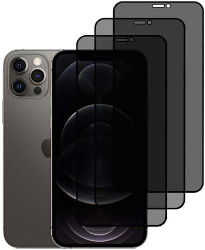 KELOLIN [3 Stück für iPhone 12/12 Pro Privatbildschirm für Panzerglas, 9H Härte, Anti-Spy, Anti-Kratzen, Sichtschutz Schutzfolie Kompatibel mit iPhone 12/12 Pro
