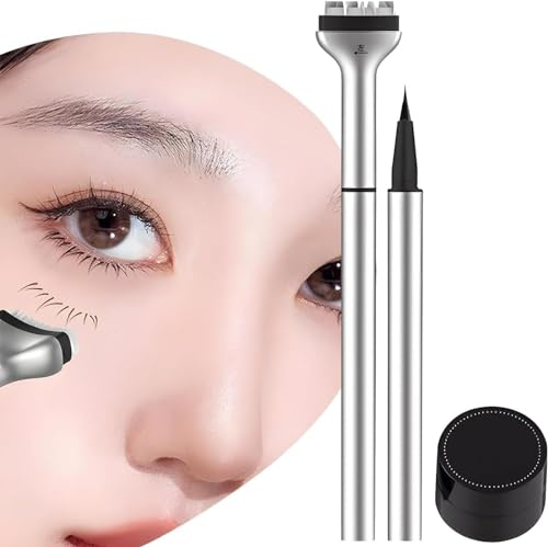 Wimpern Untere Stempel Mit Tinte Und Eyeliner, Lower Lash Stamp, 2024 Neu Wasserfeste Doppelseitige Wimpern Unterseite Stempel Natürlicher Bottom Eyelashes Augen Make Up Werkzeug Für Anfänger