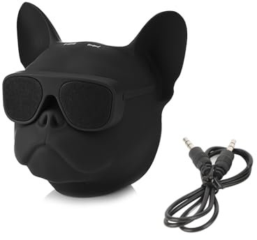 Akozon Bulldog Speaker Wi Fi Speaker, French Bulldog Speaker Portable Mini Speaker Bulldog Head CoolArtistic Stereo Ornamental Speaker Supported Usb T Flash Card, for Smartphone,