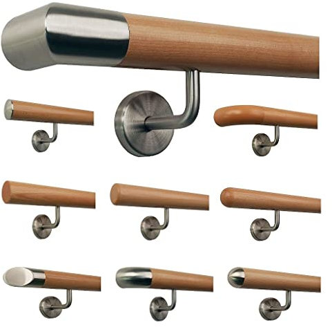 treppenhandlauf LED-Treppengeländer mit Licht, berührungsempfindliches Aluminium-Handlauf-Haltegriff-Set, Treppenhandlauf-Wandhalterung, für Außendecks und Innentreppen, weißes Licht, 1,5 m